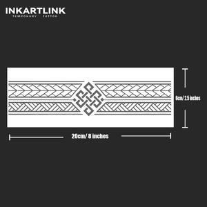 INKARTLINK Pegatina de tatuaje de nudo celta, brazalete geométrico, nudo sin fin, arte corporal semipermanente de 15 días, venta al por mayor - Product Image 3