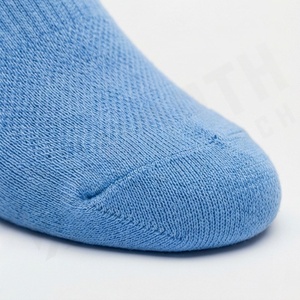 Crew <b>Socks</b> Solid Blue 100% Cotton Breathable Knitted for Daily Casual Wear Adults Summer Standard Thickness - Product Image 6
