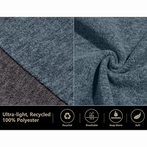 Fleece Jacket Soft Touch Full Zip <b>Mens</b> Winter Polar Fleece Jacket Warm Casual Outdoor Travel <b>Coat</b> Grey Zip Up <b>Long</b> Sleeve - Product Image 6