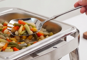 Juego de cubiertos de bambú cónicos con acabado de acero inoxidable pulido a espejo para comedores corporativos, salones, servicio hotelero y uso en catering de viajes. - Product Image 6