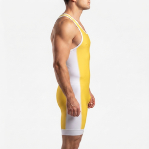 Men's Wrestling Jersey Custom Printed Sleeveless Men's Wrestling Jersey Sublimated Men Scoop Neck Wrestling Shirt - Product Image 3