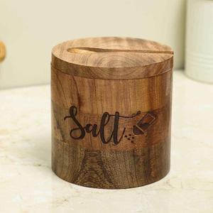 Recipiente de Sal de Madera de Lujo con Tapa Magnética, a Prueba de Fugas, Ecológico, para Almacenamiento de Sal Marina en la Encimera de la Cocina - Product Image 4