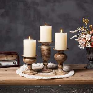 Porte-bougie en bois moderne fait main, design personnalisé, par Decor Impex, pour la décoration de la maison et des événements, pour la saison de Noël - Product Image 2