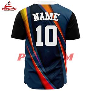 Maillot de baseball court respirant 100 % polyester personnalisé par sublimation, broderie du nom de l'équipe, uniforme cousu - Vente directe - Product Image 3