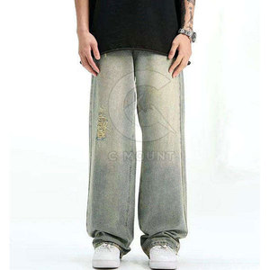 Jean délavé personnalisé taille haute coupe évasée en denim délavé – Tendance mode - Product Image 2