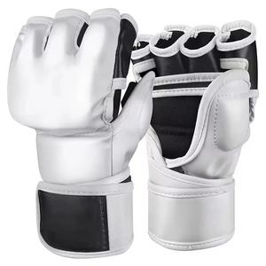Guantes de MMA al por mayor, paquete a granel, guantes de boxeo profesionales de palma abierta para entrenamiento de artes marciales, de cuero PU con muñequera ajustable - Product Image 4