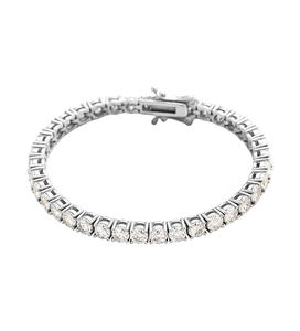 ZAWO Custom Luxury Filled Diamond Tennis Bracelet 3-5mm VVS Lab-Created Rhodium Palladium Plated Silver Chain <b>Men</b> Women - Product Image 6