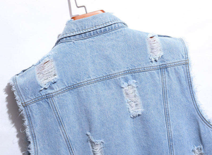 Best Men's Vintage Denim Vest Ripped Sleeveless Winter Moto <b>Biker</b> <b>Waistcoat</b> Formal Waterproof Reversible Windproof Breathable - Product Image 5