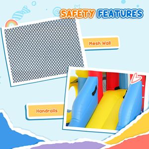 Parco Acquatico Gonfiabile 6 in 1 con Piscine, 2 Scivoli, Parete da Arrampicata, Cannone, Canestro da Basket - Strutture Premium per Divertimento Acquatico - Product Image 6