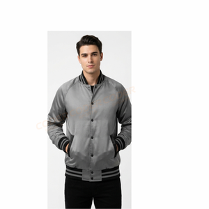 Chaqueta Varsity para Hombre CODER SPORTS, Ecológica, Resistente al Viento, Rellena, 100% Poliéster, Exterior de Lona, Forro de Satén, Cierre de un Solo Botón - Product Image 4