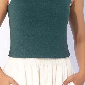 Camiseta de Tirantes Acanalada Blanca de Algodón de Alta Calidad para Mujer, Transpirable, con Logotipo Personalizado, para Gimnasio, Verano - Product Image 2