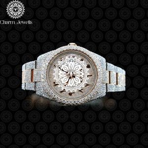 Reloj de Lujo Charm_Jewells para Mujer, Acero Inoxidable, Esfera Redonda de 40 mm, Cristal de Zafiro, Cuarzo Analógico, Diseño Hueco a la Moda - Product Image 4