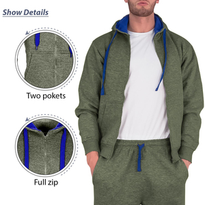 Men's Winter Hoodies Sweat Suit 100% Cotton Fleece Heavyweight Tracksuits Pakistan Custom Printing Jogging Hoodie Set Custom - Product Image 6