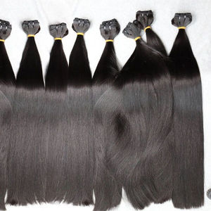 Natural Straight Human <b>Cheap</b> Remy Hair Bundles Cuticles Aligned Unprocessed Tangle-Free Raw Human Hair <b>Extension</b> Indian Exporter - Product Image 2