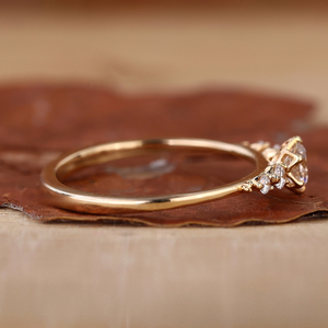 Minimalist Round Diamond <b>Stacking</b> <b>Ring</b> Dainty Gold Promise <b>Ring</b> Thin Wedding Band Lab Grown Diamond <b>Ring</b> - Product Image 4