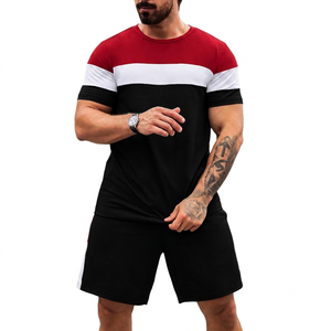 Summer New Trending Men's Shorts <b>Sets</b> 2-piece Outdoor Use Short Sleeve Breathable Shorts <b>Set</b> Casual Cotton Custom Men Shorts <b>Set</b> - Product Image 3