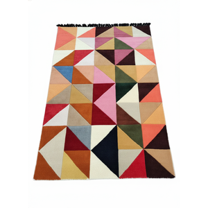 Tapis tissé moderne en laine lavable à blocs de couleur géométriques, moquette douce pour salon, chambre à coucher, décoration intérieure - Product Image 1