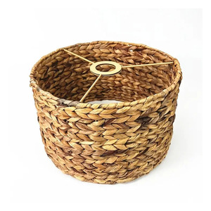 Handwoven Water Hyacinth Pendant Light Eco Friendly Jute Hanging Lamp Shade Bohemian Rattan Drum <b>Lampshade</b> for Restaurant Hotel - Product Image 1