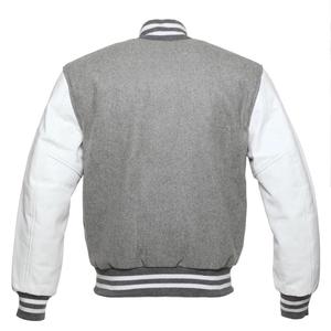 Nouvelle veste bomber universitaire en laine bleu roi et cuir noir, col montant, style universitaire, design streetwear, logo frontal - pour l'hiver - Product Image 6