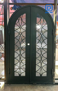Porte d'entrée de villa moderne haut de gamme en fer forgé double arqué, sur mesure, fabriquée au Vietnam - Product Image 2