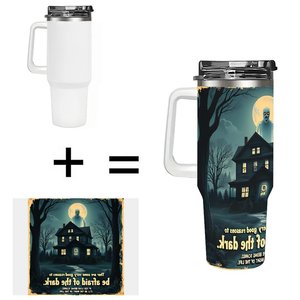 Stainless Steel Tumbler 40oz <b>Large</b> Capacity Travel Mug With Handle For Outdoor Use - Product Image 1
