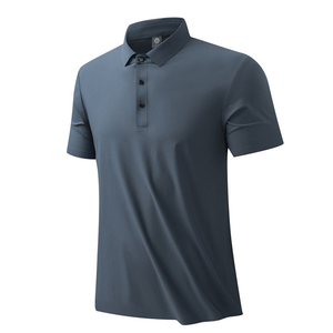 Polo de manga corta para hombre, color gris claro, 100% algodón, estilo casual, corte regular, cuello con botones, tejido. - Product Image 3