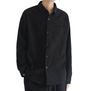 Chemise boutonnée décontractée pour homme à manches longues, coupe ajustée, 100 % coton, écologique, séchage rapide, respirante, en tissu sergé, été, personnalisable OEM - Product Image 1