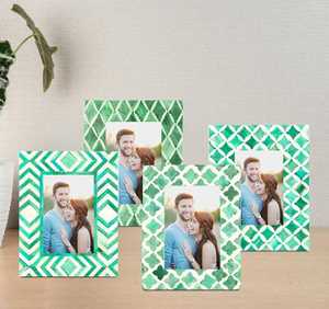 Handmade Customized Bone Inlay Resin Rectangle Photo <b>Frame</b> Tabletop Wall <b>Mount</b> for Home Wedding Decor - Product Image 4