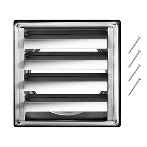 Copertura per Ventilazione a Parete in Acciaio Inox Premium da 4 Pollici, Griglia Quadrata per Condizionatore con Guarnizione in Gomma Fonoassorbente - Product Image 1