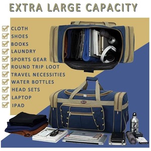 Bolsa de Deporte Grande Unisex para Viajes Cortos, con Logotipo Personalizado, para Fitness, Deportes al Aire Libre, Fin de Semana, con Compartimento Impermeable, Bolsa de Gimnasio Resistente para Hombres y Mujeres - Product Image 4