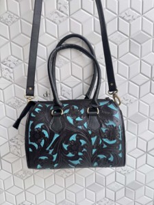 New Trending Hand Tooled Floral Carving Leather Speedy Handbag Gypsy Boho Shoulder Handmade Western Stylish Women Daily Uses Bag - Product Image 3