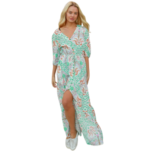 Vestido Largo Maxi para Mujer, Estampado Floral, Ropa de Moda - Product Image 1