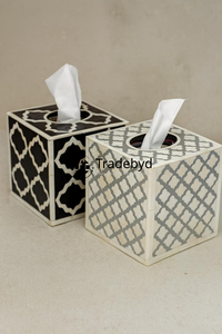 Caja y Porta Toallitas de Papel con Incrustaciones de Hueso Hechas a Mano y Ecológicas, Decoración de Hogar Elegante y de Lujo para Baño y Sala de Estar Tradebyd - Product Image 4