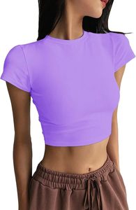 T-shirt court en coton peigné léger pour femme – Style minimaliste classique à manches courtes – Qualité supérieure - Product Image 3