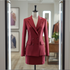 Conjunto de Traje Formal para Mujer de Poliéster y Spandex Tejido, Blazer y Pantalones Elegantes de Un Solo Pecho para Oficina, Impermeable y Ecológico - Product Image 3
