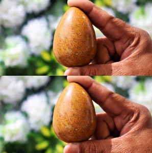 Œuf de jaspe naturel Mariam, pierre de guérison polie, pierre précieuse décorative pour la méditation Reiki. - Product Image 2