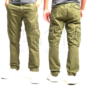 Pantalones Cargo de Algodón Ligeros, Color Verde de Moda, con Múltiples Bolsillos, Servicio OEM ODM con Tarifa de Mayoreo, Personalizados - Product Image 3