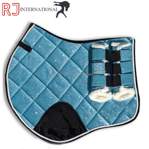 Tapis de selle matelassé scintillant style cristal pour cheval, avec coussinets d'étrier pour l'équitation - Product Image 3