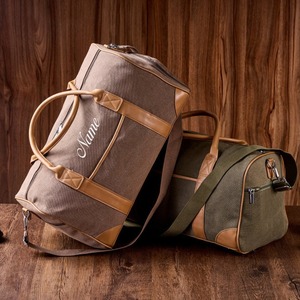 Sac de voyage en cuir et toile à fermeture éclair, personnalisable avec logo, imperméable, sac de week-end LCTB-0083 - Product Image 3