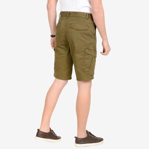 Pantalones cortos cargo de uso diario para hombre, estilo utilitario, con múltiples bolsillos, mezcla de algodón, para uso casual al aire libre. - Product Image 2