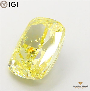 Diamant CVD de laboratoire, couleur jaune vif fantaisie, clarté VS1, taille coussin, 5,00 carats, avec certificat IGI pour un ensemble de bijoux unique - Product Image 6