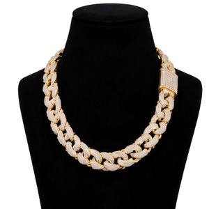 Imperial radiance diamond Cuban link <b>necklace</b> bold statement luxury craftsmanship modern sophistication premium 18K yellow white - Product Image 1