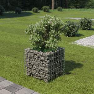 Jardinière surélevée Gabion standard en acier galvanisé argenté - Product Image 1