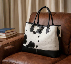 Leather Hair On Tote <b>Bag</b> Cowhide Handbag Women Shoulder Purse Fashion Casual Stylish Daily Use Tote <b>Bag</b> LHTB-0031 - Product Image 1