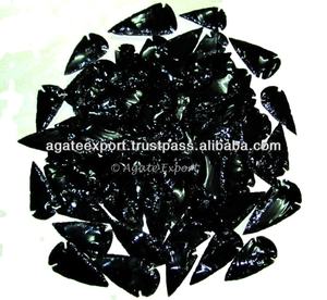 งานฝีมือหินกึ่งมีค่าผู้ผลิตขายส่งหัวลูกศรออบซิเดียน - Product Image 1