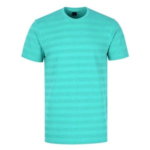 T-shirts pour hommes à rayures, logo personnalisé OEM, nouveau style tendance, style streetwear, grande taille, coton, manches courtes - Product Image 5