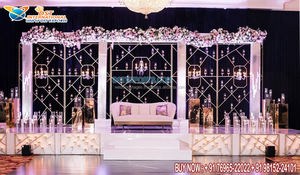 Designer Metal Candle <b>Stands</b> for Wedding <b>Backdrop</b> Golden Finish Candle Wall for Wedding Entrance Unique Style Candle <b>Stands</b> - Product Image 2