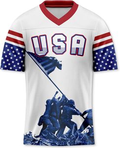 Performance Men's Mesh V-Neck Fabric <b>Referee</b> Short Sleeve Shirt Football USA Flag - Product Image 6
