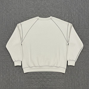 Sweat-shirt surdimensionné à col rond en coton 100% 350g, avec passepoil intégral, pour l'hiver, style décontracté, avec logo imprimé en relief personnalisé – Meilleures ventes - Product Image 2