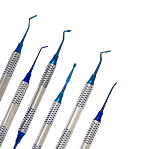 Kit Premium de 6 Piezas de Instrumentos Dentales de Resina Compuesta de Titanio Azul |   Espátula de restauración dental de doble punta antiadherente - Product Image 3